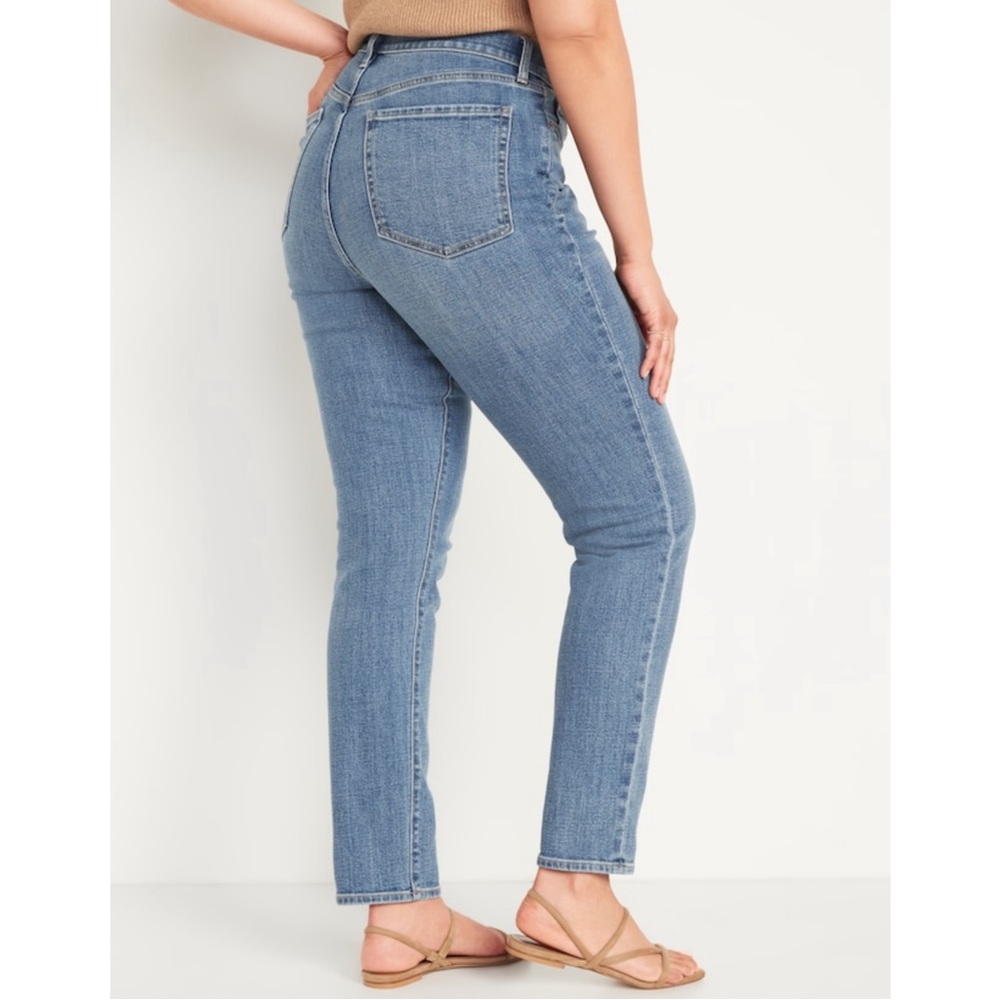 Old Navy OG Ultra Low Rise Stretch Light Wash Denim Straight Leg Jeans